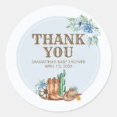 Cowboy Baby Borrel Ronde Sticker (Voorkant)