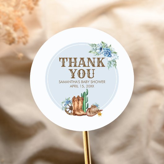 Cowboy Baby Borrel Ronde Sticker