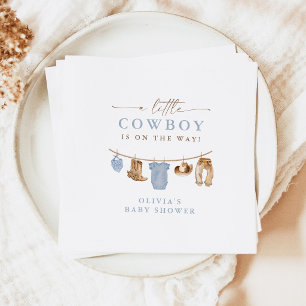 Cowboy Baby Boy Kleertjeslijn Baby Shower Servet