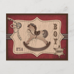 Cowboy-Baby-Briefkaart Aankondigingskaart