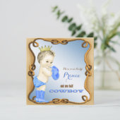 Cowboy Baby Douche Uitnodigingen (Staand voorkant)
