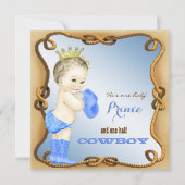Cowboy Baby Douche Uitnodigingen (Voorkant)