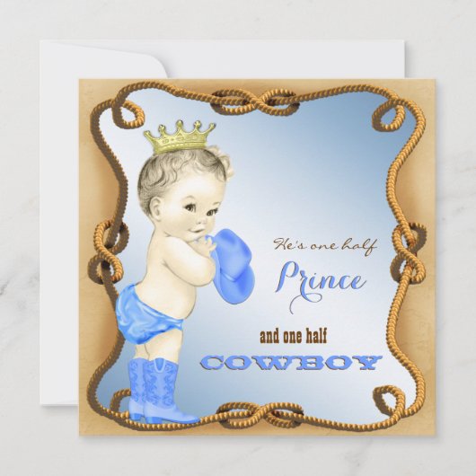 Cowboy Baby Douche Uitnodigingen (Voorkant)