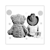 Cowboy Baby en Teddy Bear Baby shower Rubberstempel (Afrduk)