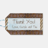 Cowboy Baby en Teddy Bear Bedankt Cadeaulabel (Achterkant Horizontaal)