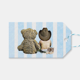Cowboy Baby en Teddy Bear Bedankt Cadeaulabel