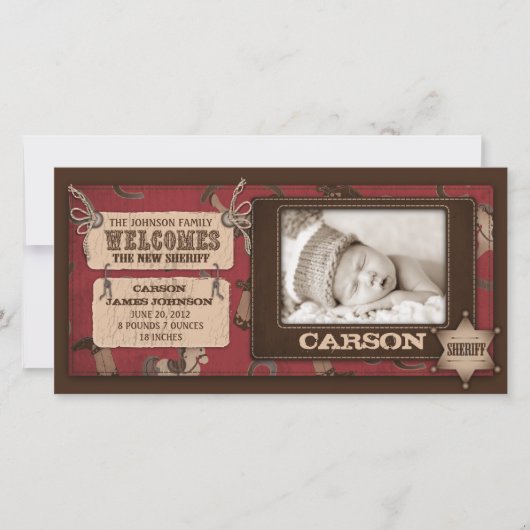 Cowboy Baby fotokaart 2 Aankondiging (Voorkant)