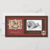 Cowboy Baby fotokaart Aankondiging (Voorkant)
