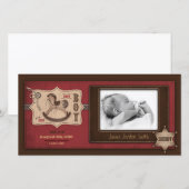 Cowboy Baby fotokaart Aankondiging (Voorkant / Achterkant)