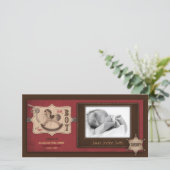 Cowboy Baby fotokaart Aankondiging (Staand voorkant)