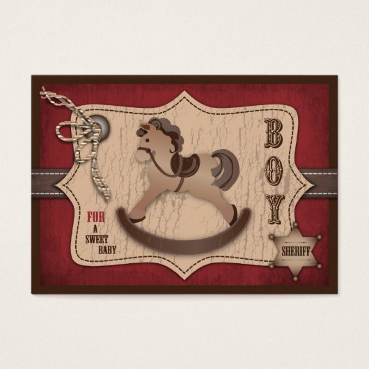Cowboy Baby Gift Label Visitekaartjes (Voorkant)