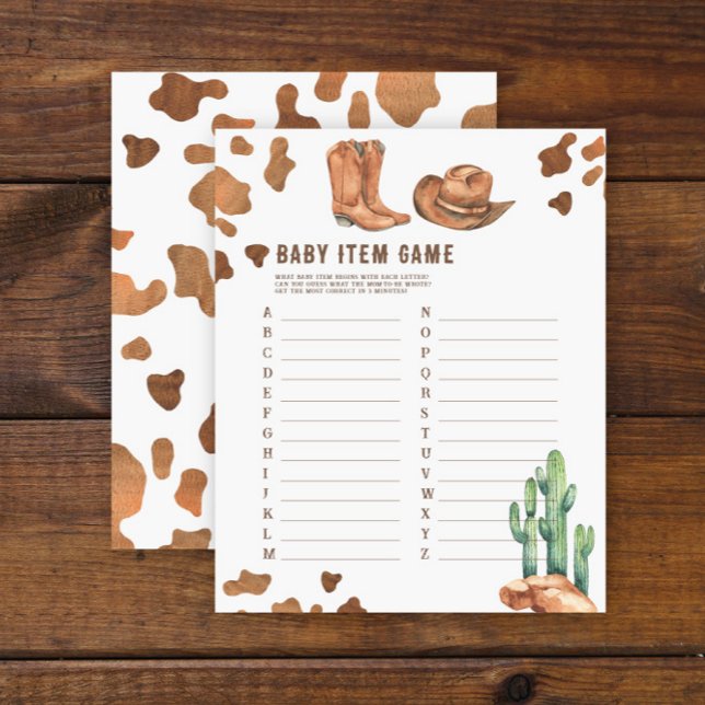 Cowboy - Baby Item spel. Baby shower spel (Creator heeft geüpload)