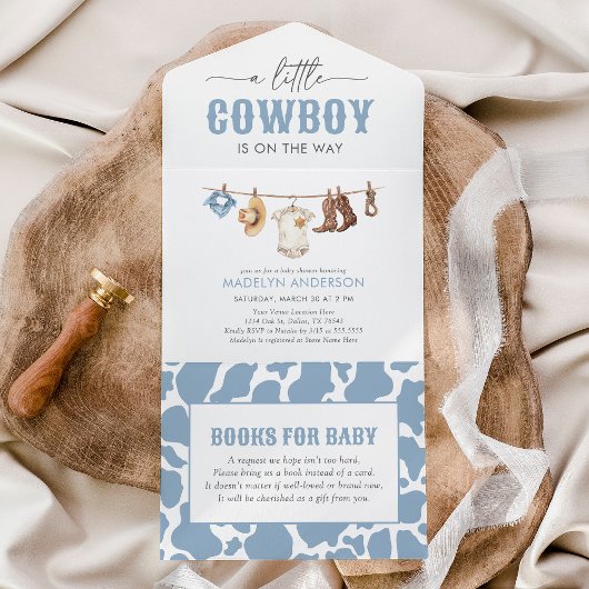 Cowboy Baby shower All In One Uitnodiging