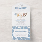 Cowboy Baby shower All In One Uitnodiging (Binnen)