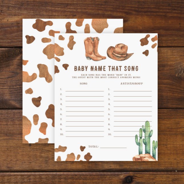 Cowboy Baby shower - Baby noemen dat nummer (Creator heeft geüpload)