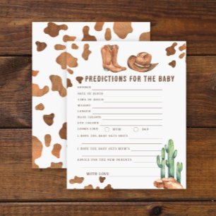 Cowboy baby shower - baby voorspellingen en advies