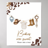 Cowboy Baby shower Baby's zijn zoet Poster (Voorkant)