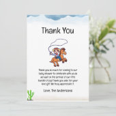 Cowboy Baby shower bedankje Bedankkaart (Staand voorkant)