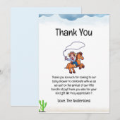 Cowboy Baby shower bedankje Bedankkaart (Voorkant / Achterkant)