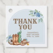 Cowboy Baby Shower Bedankjes Labels (Voorkant)