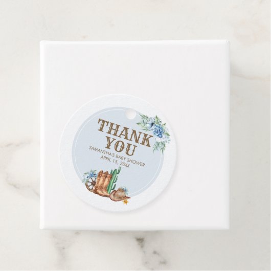 Cowboy Baby Shower Bedankjes Labels (In situ)