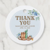 Cowboy Baby Shower Bedankjes Labels (Voorkant)