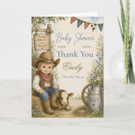 Cowboy Baby Shower Bedankkaart