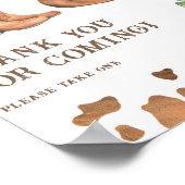 Cowboy baby shower Bedankt voor je komst Poster (Hoek)