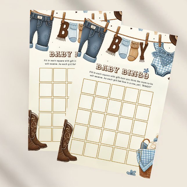 Cowboy baby shower bingogame (Creator heeft geüpload)