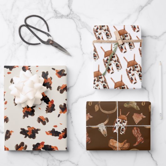 Cowboy Baby shower Birthday Inpakpapier Vel (Voorkant)