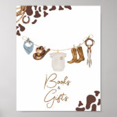 Cowboy Baby shower Boeken en geschenken Poster (Voorkant)