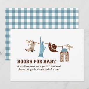 Cowboy Baby Shower Boeken voor Baby Bijlage Kaart