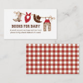 Cowboy Baby shower Books for Baby Enclosure Informatiekaartje (Voorkant / Achterkant)