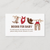 Cowboy Baby shower Books for Baby Enclosure Informatiekaartje (Voorkant)