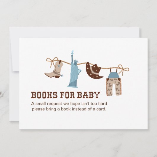 Cowboy Baby shower Books for Baby Enclosure Kaart (Voorkant)