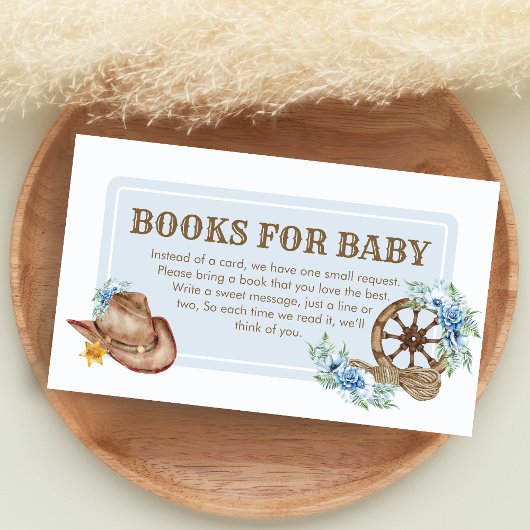 Cowboy Baby Shower Books for Baby Informatiekaartje