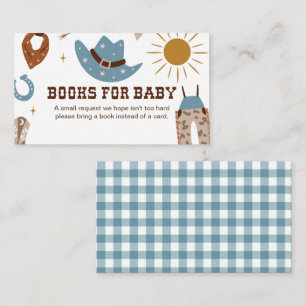 Cowboy Baby shower Books voor Baby Informatiekaartje