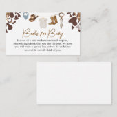 Cowboy Baby shower Books voor Baby Informatiekaartje (Voorkant / Achterkant)