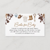 Cowboy Baby shower Books voor Baby Informatiekaartje (Voorkant)