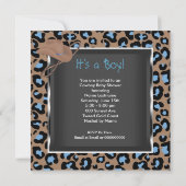 Cowboy Baby shower Boy Blue Brown Kaart (Achterkant)