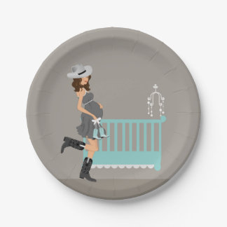 Cowboy Baby shower - Brunette Papieren Bordje
