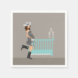 Cowboy Baby shower - Brunette - Western thema Servet