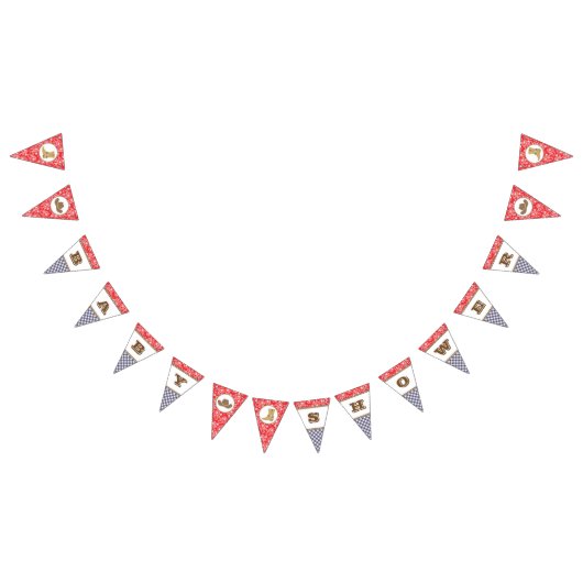 Cowboy Baby shower Bunting Banner Paisley Gingham (Alle)