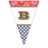Cowboy Baby shower Bunting Banner Paisley Gingham (Derde vlag)