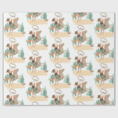 Cowboy Baby Shower Cadeaupapier (Vlak)