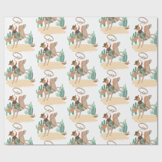 Cowboy Baby Shower Cadeaupapier (Vlak)