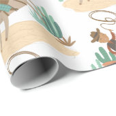 Cowboy Baby Shower Cadeaupapier (Rol Hoek)