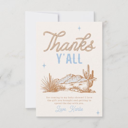Cowboy Baby shower dank u kaarten (Voorkant)
