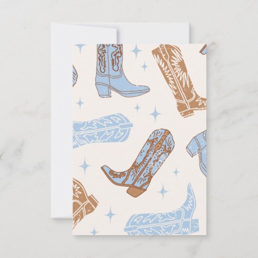 Cowboy Baby shower dank u kaarten (Achterkant)