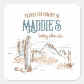 Cowboy Baby shower Dank u Stickers (Voorkant)